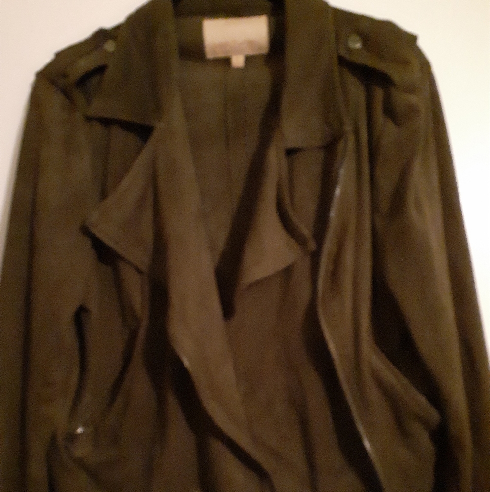 Chocolate brown microsuede moto jacket
